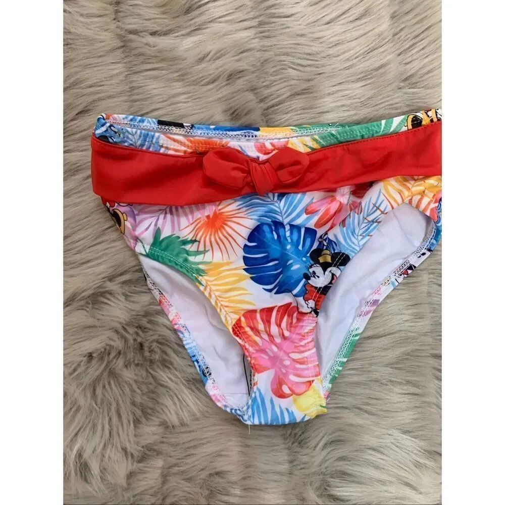 NWOT Disney Store Tropical Print Minnie Mouse Bikini Bottoms Size 7/8